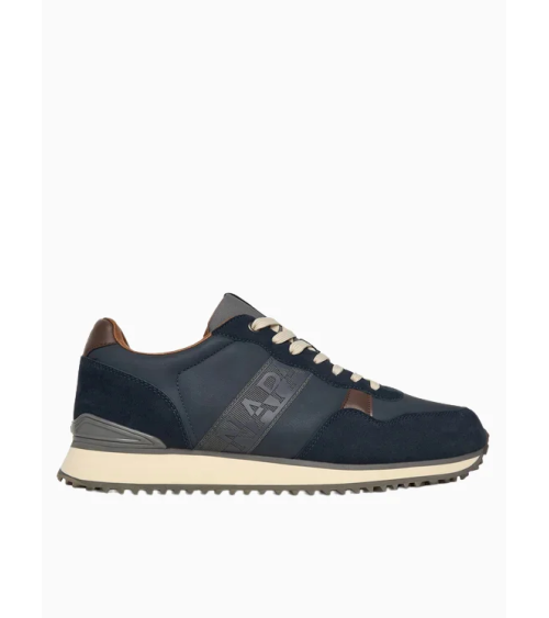 Napapijri suede and faux leather high-top sneakers