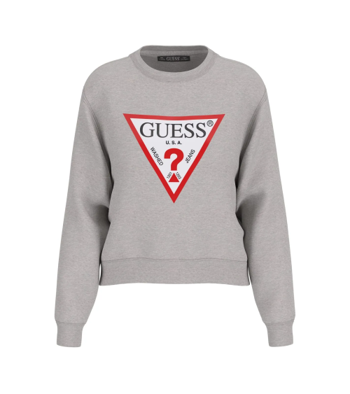 Guess sudadera de cuello redondo con logo central
