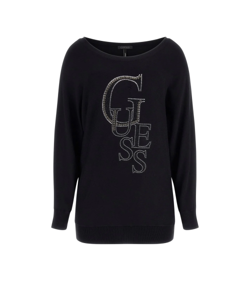 Guess logo and rhinestones top